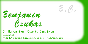 benjamin csukas business card
