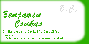 benjamin csukas business card